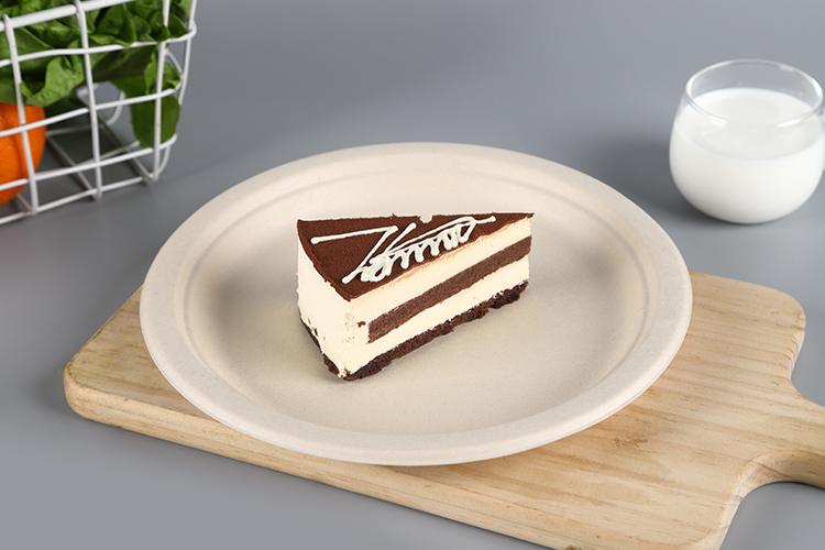 Eco-friendly Biodegradable Baggasse RoundCake Disposable Steak Round Dessert Plate