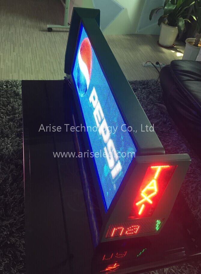 Wireless Vehicle TAXI LED display P5 P6 P7.62 Taxi Roof/Top Video LED Display：P4/P5/P6