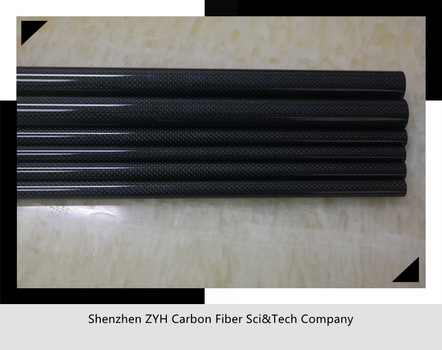 Carbon Fiber Roll Wrapped Twill Tube ~ 0.5" ID x 24", Gloss Finish