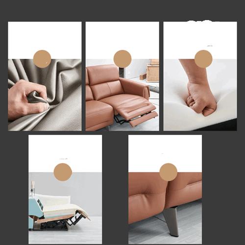 Italian Minimalist Leather Functional Sofa Living Room Combination Italian Luxury European Classic Electric Sofa