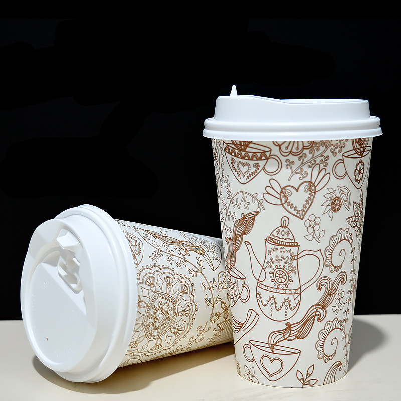 Different size high quality solid reputation paper coffee cup with lids
