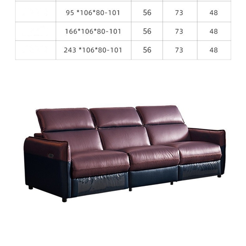 Italian-Style Sofa Electric Multi-Function Modern Combination Furniture Luxury Three-Seat In-Line Sofa Combination