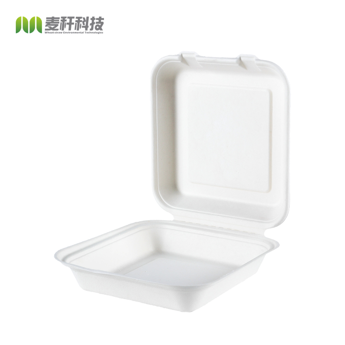 8" heavy duty compostable microwave and refrigerator safe takeaway biodegradable food packaging