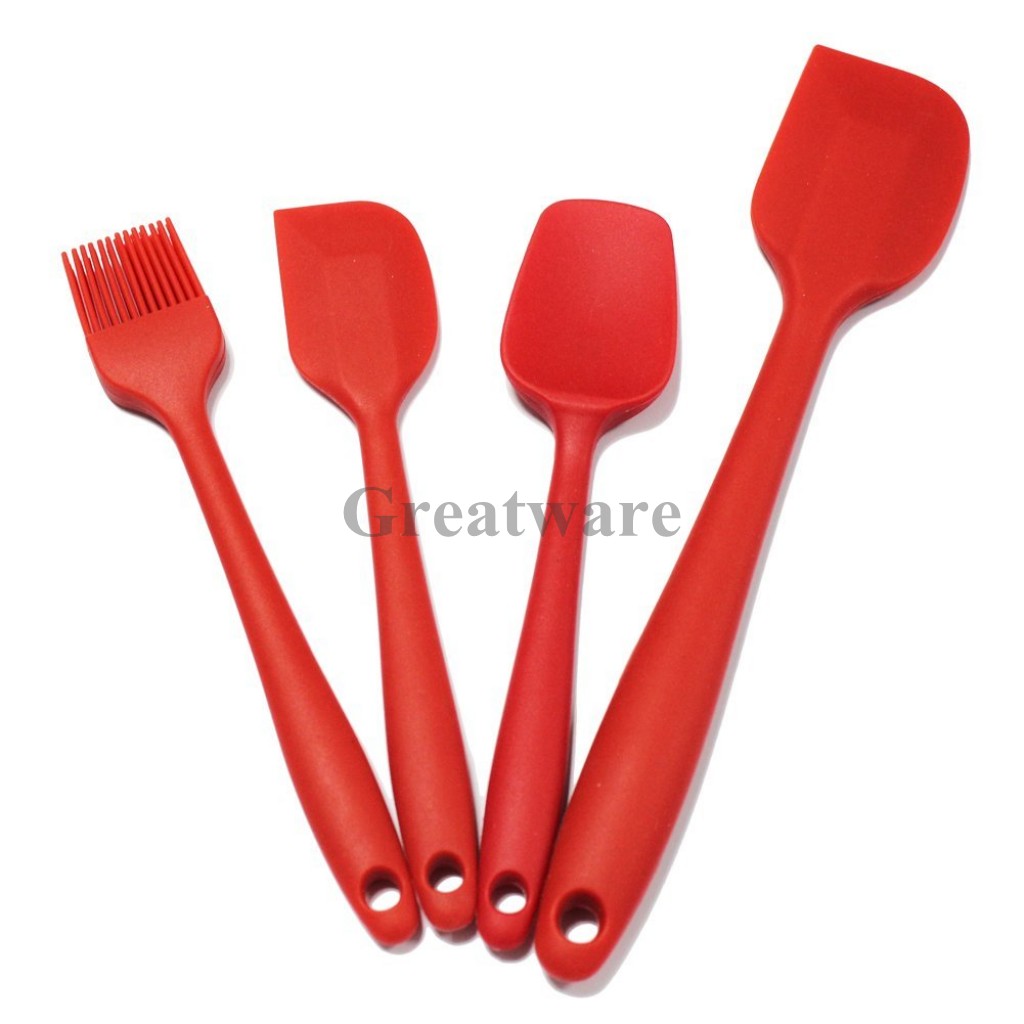 Silicone Baking Spatula and Brush Set of 4