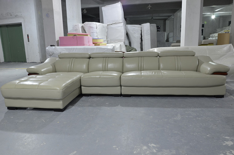 Sectional genuine leather sofa furninture 1+3+chaise h993