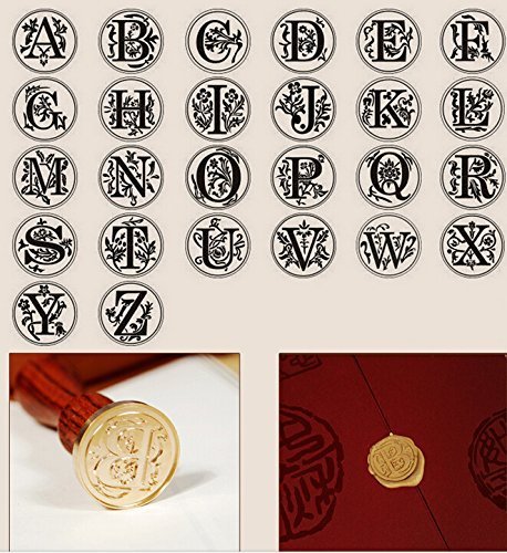 Vintage classic old-fashioned alphabet initial letter sealing wax stamp set brass factory wholese