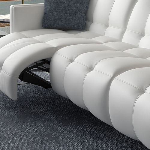 Italian-Style Sofa Electric Function Leather Sofa Three-Seat Modern Living Room Space Capsule Light Luxury Sofa