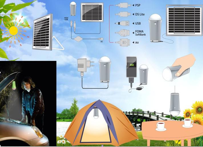 Solar power lamps 3W with one lamps lithium battery , CE/EMC test certificate