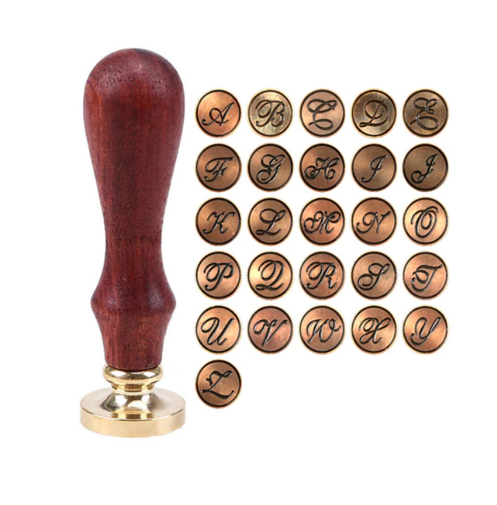 Retro 26 Letter A - Z Wax Seal Stamp Alphabet Letter Wax Stamp With Rosewood Handle
